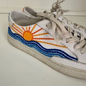 Soludos White Sneakers with Embroidered Details